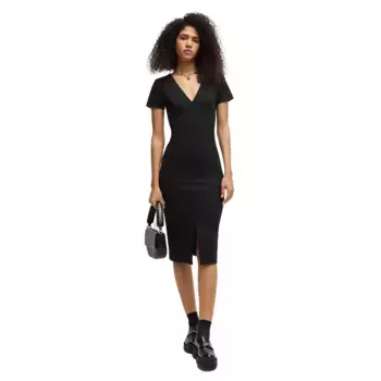 Платье HUGO Kalamara 3 10251608 short sleeve midi, черный