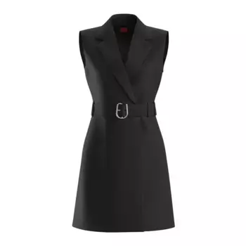 Платье HUGO Komea 10233791 01 sleeveless short, черный