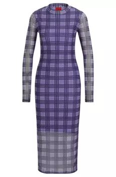 Платье Hugo Stretch-mesh Regular-fit With Modern Print, мультиколор