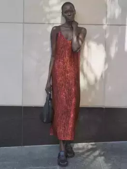 Платье HUSH Leanne Slip Maxi, цвет watercolour red