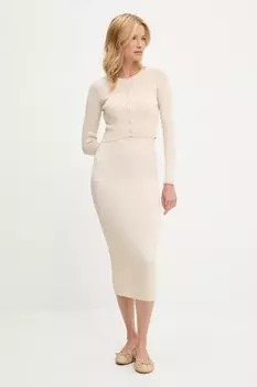 Платье и кардиган Answear.Lab, бежевый