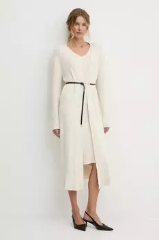 Платье и кардиган Answear.Lab, бежевый