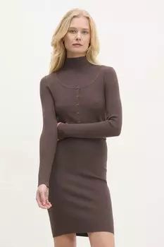 Платье и кардиган Answear.Lab, коричневый