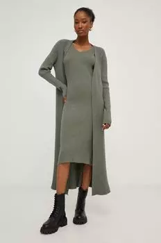 Платье и кардиган Answear Lab, зеленый