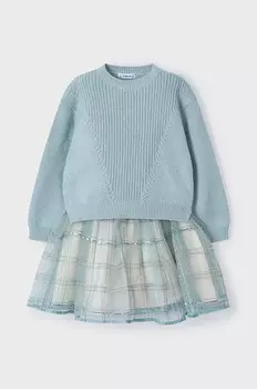 Платье и кардиган Mayoral, бирюзовый