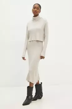 Платье и свитер Answear Lab, бежевый