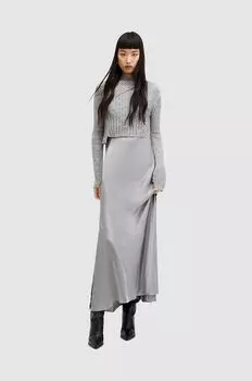 Платье и свитер из шерсти AllSaints, серебро