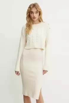 Платье и свитер Morgan, бежевый