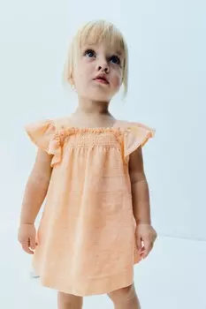 Платье и трусы с алмазными вышивками ZARA, цвет peach