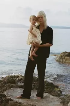 Платье и трусы с цветочным рисунком ZARA, светло-бежевый