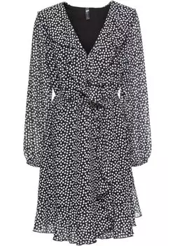 Платье и воланами Rainbow, черный