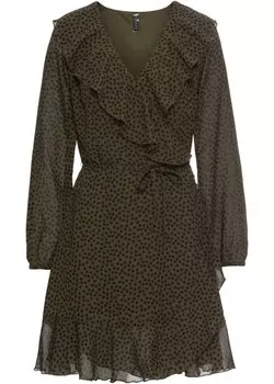 Платье и воланами Rainbow, зеленый