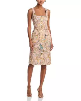 Платье Idy с пуговицами спереди и поясом L'AGENCE, мультиколор