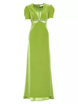Платье Ieena с пышными рукавами и вырезами Mac Duggal, зеленый