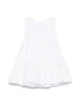 Платье Il Gufo с цветочной вышивкой, белый