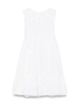 Платье Il Gufo с цветочной вышивкой, белый