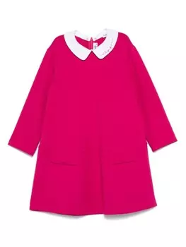 Платье Il Gufo с контрастным воротником, розовый