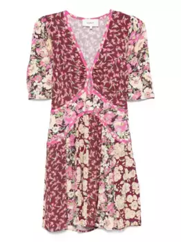 Платье Indrea с расклешенными рукавами и цветочным принтом Ba&Sh, розовый