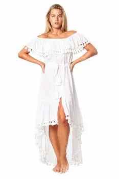 Платье Irene с открытыми плечами и оборками La Moda Clothing, цвет multi