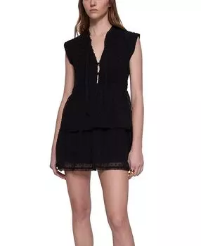 Платье IVY с защипами и ярусами Rebecca Minkoff, черный