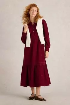 Платье из 100% хлопка с вышивкой в стиле «Финн» White Stuff, фиолетовый