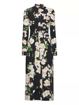 Платье из эластичного хлопка Oscar de la Renta, синий