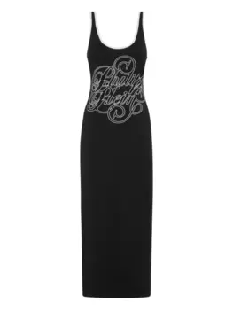Платье из эластичного хлопка Philipp Plein, черный