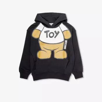 Платье из эластичного хлопка с медвежьим принтом 4–14 лет Moschino, черный