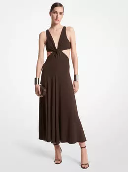 Платье из эластичного матового трикотажа с вырезами Michael Kors
