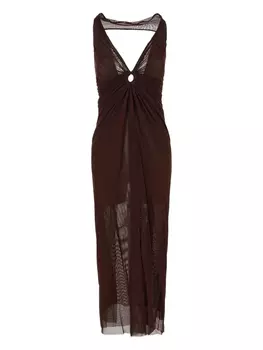 Платье из эластичного шелка Fisico, коричневый