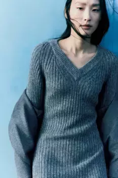 Платье из эластичного трикотажа H&M, серый
