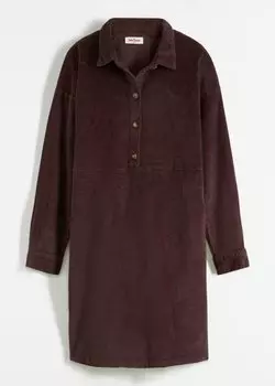 Платье из эластичного вельвета John Baner Jeanswear, коричневый