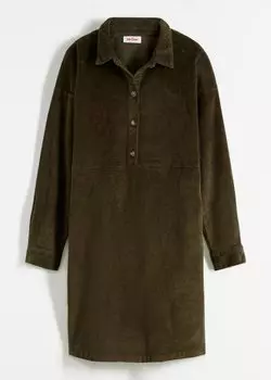 Платье из эластичного вельвета John Baner Jeanswear, зеленый