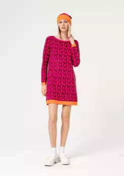 Платье из эластичного жаккарда с принтом Surkana, цвет Fucsia