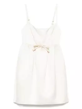 Платье из атласа дюшес с бантом Elisabetta Franchi, нейтральный