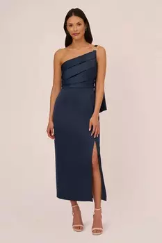 Платье из атласного крепа Adrianna Papell, синий