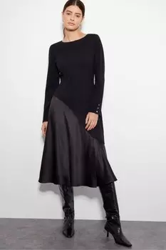 Платье из атласного трикотажа Saz Monsoon, черный