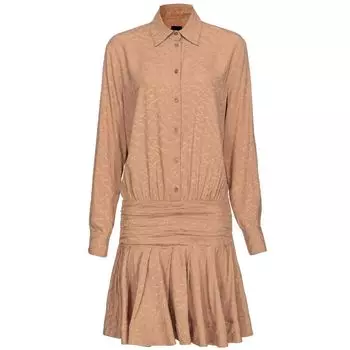 Платье из бежевого ацетата Pinko