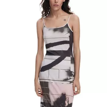 Платье из бежевого полиэстера Desigual