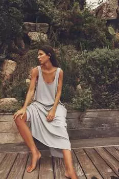 Платье из близкого хлопка ZARA, серый