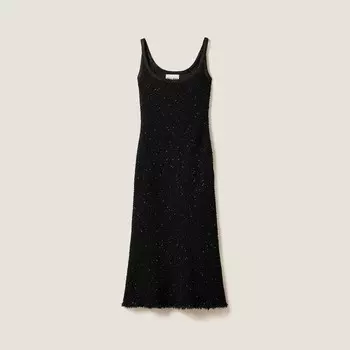 Платье из букле из ламе Miu Miu, черный