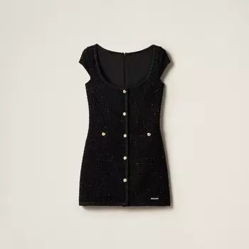 Платье из букле из ламе Miu Miu, черный