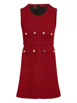 Платье из букле с пуговицами Giambattista Valli, красный