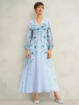 Платье из чистого шелка caversham Hobbs, синий/разноцветный