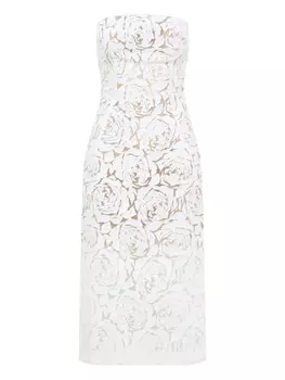 Платье из цветочного кружева Ermanno Scervino, белый