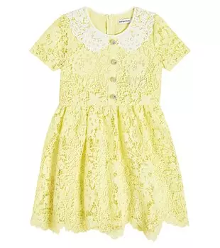 Платье из цветочного кружева Self-Portrait, желтый