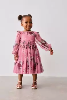 Платье из цветочного тюля Baker By Ted Baker, розовый