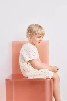 Платье из цветочного вафельного трикотажа ZARA, экрю