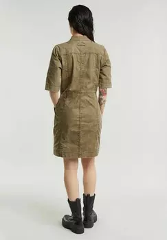 Платье из денима BUTTON THROUGH SHORT SLEEVE G-STAR, зеленый