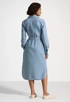 Платье из денима COTTON CHAMBRAY BELTED SHIRTDRESS Polo Ralph Lauren, светло-голубой